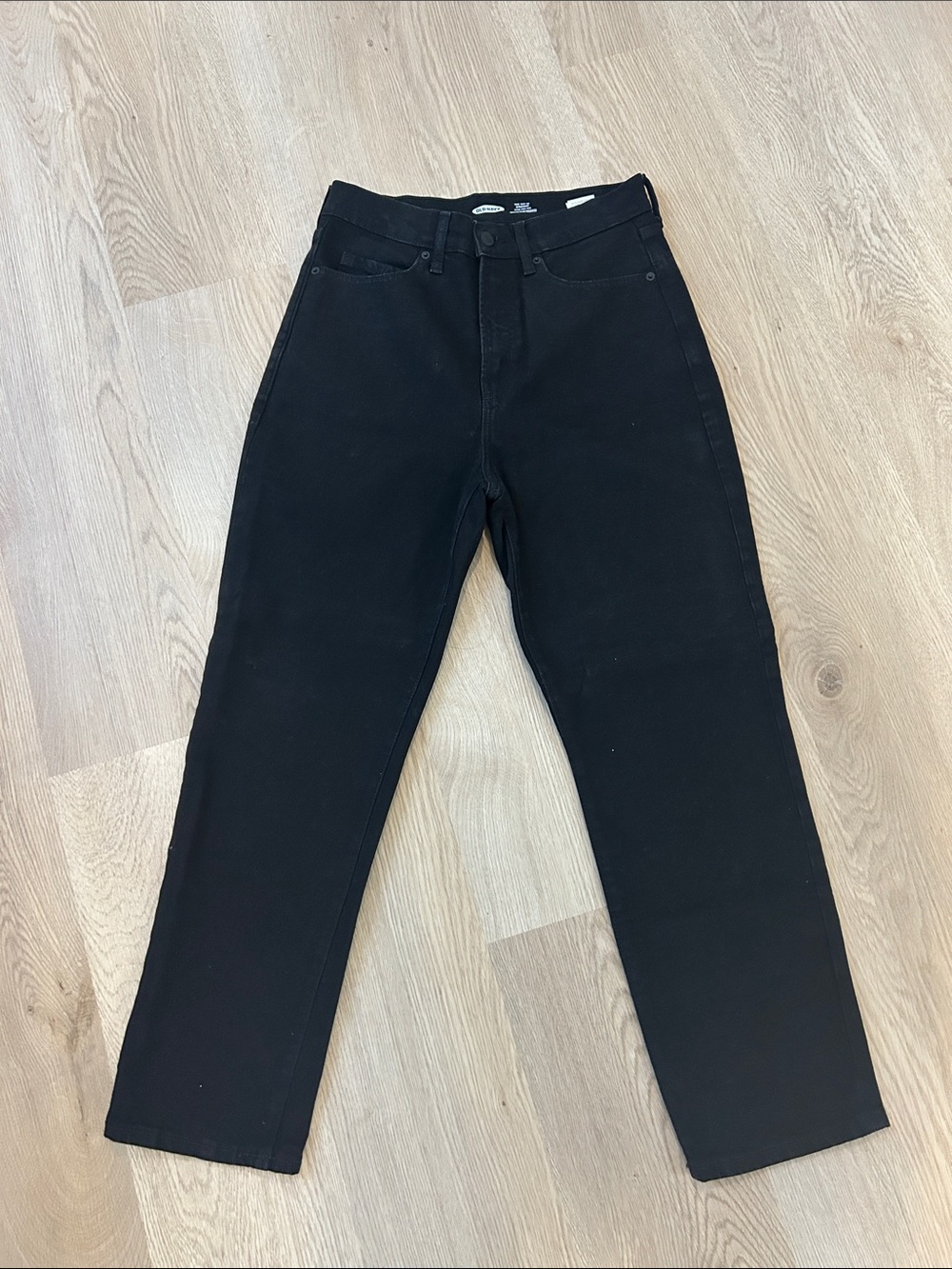 Old Navy Black Women's High-Rise Straight Jeans